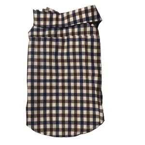 Blue ,Brown & White Plaid Button down Collared Dog Shirt Size XL